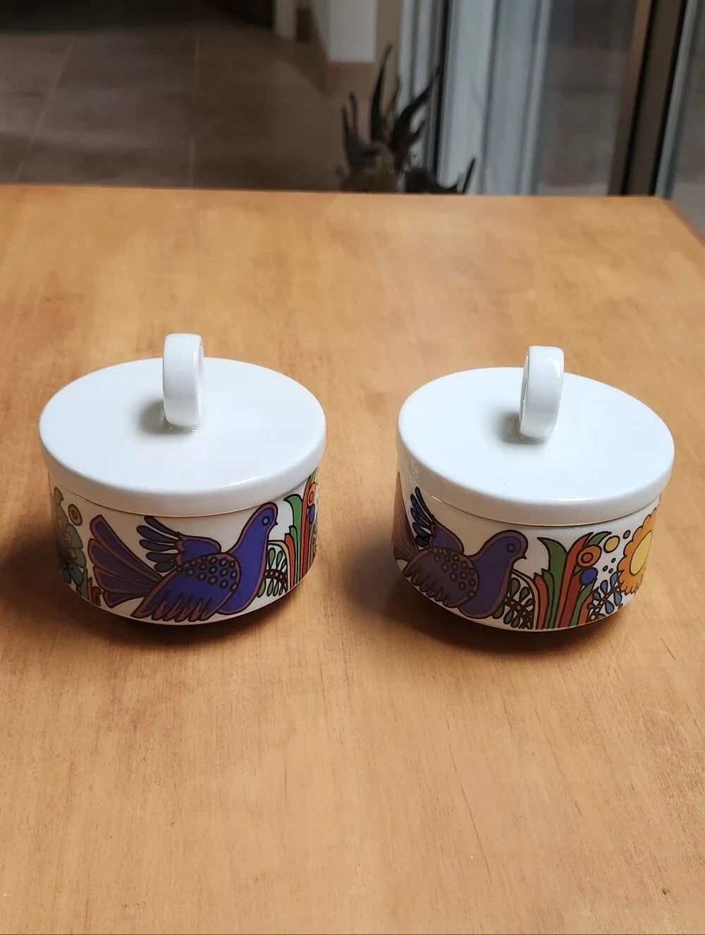 Pair Of Villeroy And Boch Acapulco Jam Pots Sugar Bowls